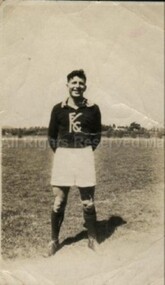 Photograph (Item), Gerald Hubber Of Malmsbury In Football Clothing, Malmsbury ca1946