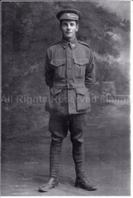 Photograph (Item), Joseph Leonard Monti In Ww1 Uniform, Malmsbury c1914