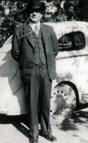 Photograph (Item), Joseph Leonard Monti Standing Next To A Car, Malmsbury c1940