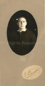 Photograph (Item), Oval Portrait Of Lewis Blair In Football Jumper, Malmsbury ca1922
