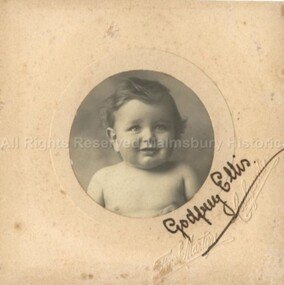 Photograph (Item), B/W Portrait Infant Godfrey Ellis 1908, Malmsbury 1908
