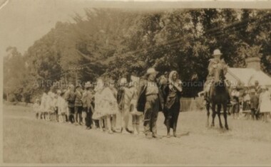 Photograph (Item), B/W Photo Parade On Ellesmere Place Malmsbury, Malmsbury c1920
