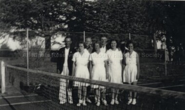 Photograph (Item), B/W Photo Kyneton Harcourt Tennis Association C1950, Malmsbury c1950