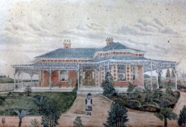 Photograph (Item), Painting Of Birthday Villa With Child Maude Jane Pook Boundy, Malmsbury c1886