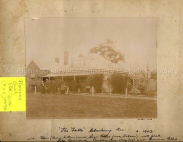 Photograph (Item), "B/W ""The Falls"" Malmsbury C1903", Malmsbury c1903