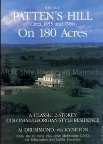 Photograph (Item), Pattens Hill Real Estate Advertising C1986, Malmsbury c1986