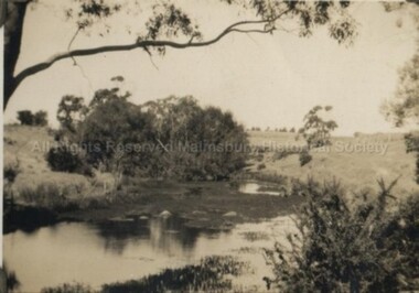 Photograph (Item), "B/W Coliban River, Malmsbury", Malmsbury c1934