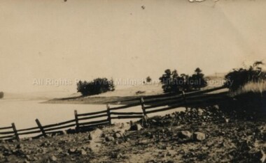Photograph (Item), B/W Photo Malmsbury Reservoir Looking South From West Side, Malmsbury c1920