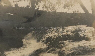 Photograph (Item), B/W Photo Waterfalls Flowing (On Coliban River ?), Malmsbury c1920