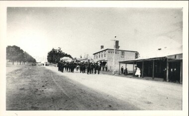 Postcard (Item), Postcard Anzac Day Parade 1919 Postcard Morley Town Band, Malmsbury c1919