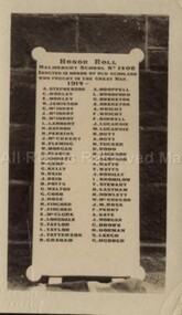 Postcard (Item), Postcard Malmsbury School No.1408 Honour Roll Kodak Postcard, Malmsbury c1918