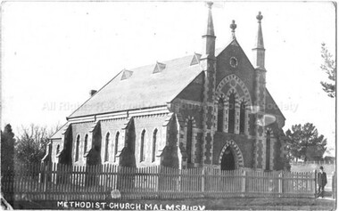 Postcard (Item), Postcard Of Malmsbury Methodist Church C1918 Kodak Postcard, Malmsbury c1918