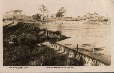 Postcard (Item), "Postcard Of Kyneton Reservoir Tylden, Rose Series P0452", Malmsbury c1920