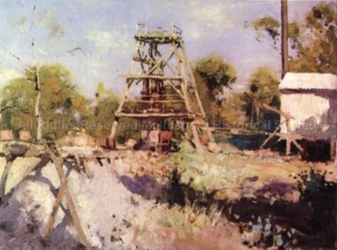Postcard (Item), Postcard Of A Painting Of Hanover Mine, Malmsbury ca1916