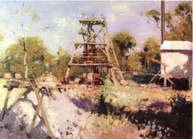 Postcard (Item), Postcard Of A Painting Of Hanover Mine, Malmsbury ca1916