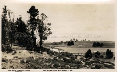 Postcard (Item), Postcard The Reservoir Malmsbury C1940 Rose Series P10204, Malmsbury c1940