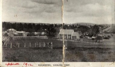 Postcard (Item), "Postcard Of Malmsbury, Looking West C1912 Semco Series", Malmsbury ca1912