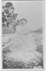 Postcard (Item), Postcard Snowman In Malmsbury 1922 Kodak Postcard, Malmsbury 29/6/1922