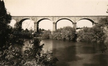 Postcard (Item), "Postcard Of The Viaduct Malmsbury, Rose Series P4159", Malmsbury c1923