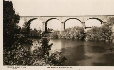 Postcard (Item), "Postcard Of The Viaduct Malmsbury, Rose Series P4159", Malmsbury c1923