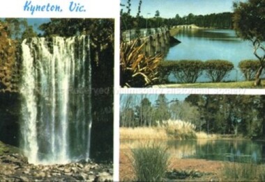 Postcard (Item), "Postcard Of Trentham Falls, Malmsbury Reservoir & Gardens", Malmsbury c1970