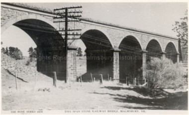 Postcard (Item), "Postcard Viaduct At Malmsbury, Rose P4836 (Copy)", Malmsbury c1930