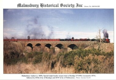 Photograph (Item), Steam Trains On Bendigo Line Approaching Malmsbury, Malmsbury c1991