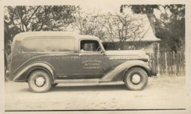 Photograph (Item), "J H Slee & Sons Butcher, Malmsbury Van", Malmsbury