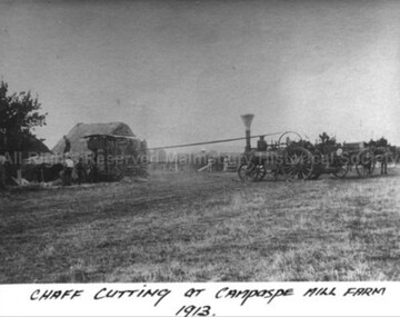 Photograph (Item), B/W Photo Of Chaff Cutting At Campaspe Mill Farm, Malmsbury 1913