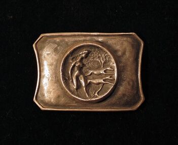 Silver Belt Buckle, Diana and the hounds