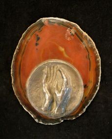 Agate/Silver Plaque, Untitled (Hands)