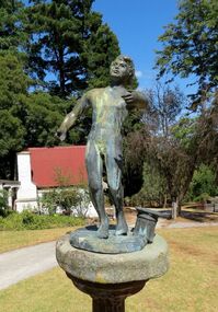 Bronze Sculpture/ Iron Column, Untitled (Male Nude)