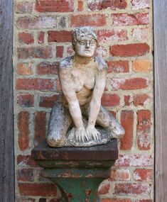 Terracotta Sculpture/Iron Column, Untitled (Female Nude)