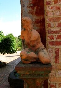 Terracotta Sculpture/ Iron Column, Untitled (Female Nude)