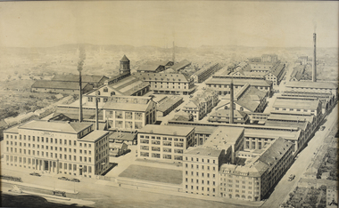 Drawing, J.R. Geigy Soc. An. , Basle, Switzerland Head Office and Rosenthal Works