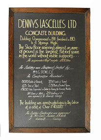 Sign - Display Board, Dennys Lascelles Ltd Concrete Building