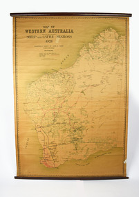 Map, Map of Western Australia Showing the Principal Sheep and Cattle Stations, 1921