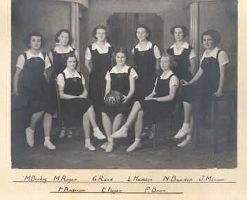 Photograph, Basketball Ball Team Premiers 1938