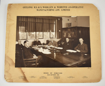 Photograph, Geelong R.S.&S. Woollen & Worsted Co-operative Manufacturing Co. Limited Board of Directors, 22 October, 1938