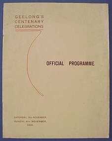 Program, Geelong's Centenary Celebrations: Official Programme, 1934