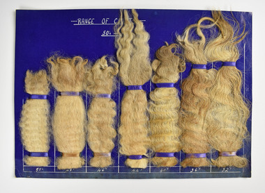 Wool sample card, Range Of Counts 50's - 32's
