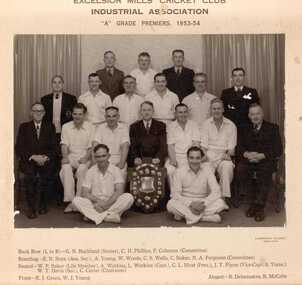 Photograph, Excelsior Mills' Cricket Club 'A' Grade Premiers, 1953-54