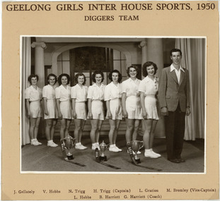 Photograph, Geelong Girls Inter House Sports, 1950: Diggers Team, 1950