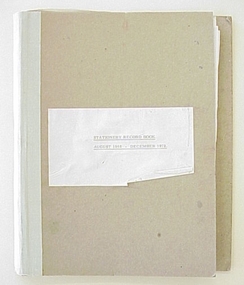 Book, Stationery, Stationery Record Book August 1968 - December 1972