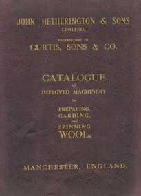 Book, Catalogue of Improved Machinery for Preparing, Carding and Spinning Wool