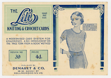 Card, Lili Knitting and Crochet Card no. 39
