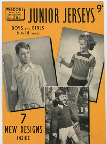 Book, Knitting, Weldons Practical Needlework no. 284: Junior Jerseys