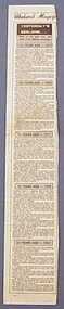 Newspaper Clipping, Yesturday's Geelong - News of the past from the pages of the Geelong Advertiser