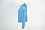 side view of blue knitted children's cardigan