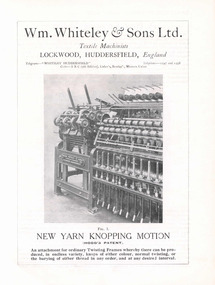 Booklet, New Yarn Knopping Motion (Hogg's Patent)